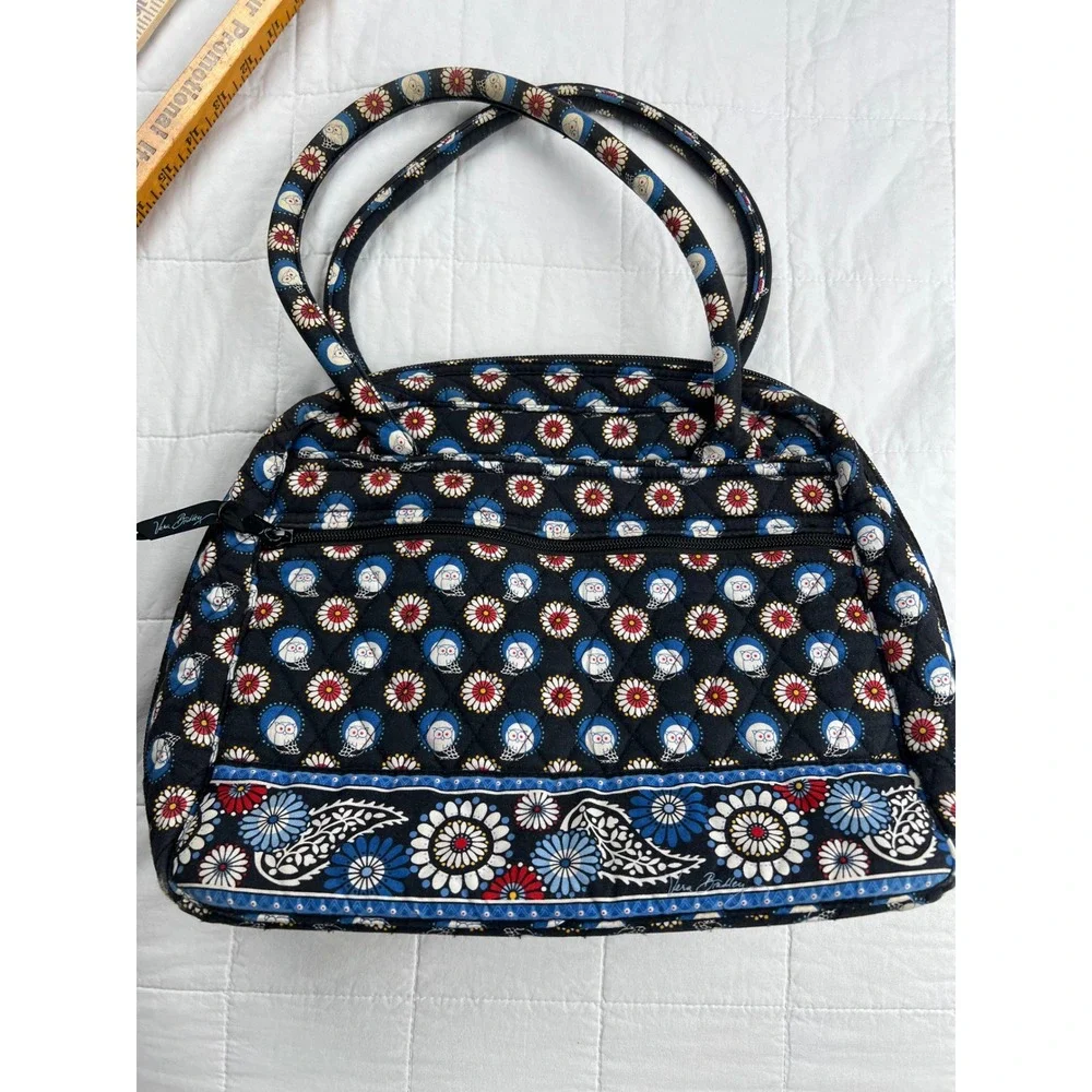 Vera Bradley Quilted Owl Floral‎ Pattern Satchel Handbag